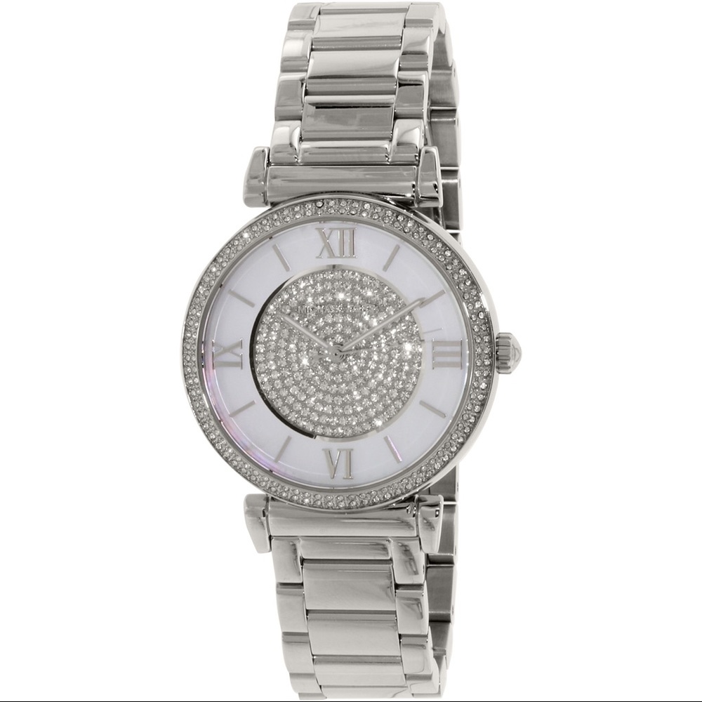 Michael Kors Catlin Crystal Stainless Silver Watch - Picture 4 of 10